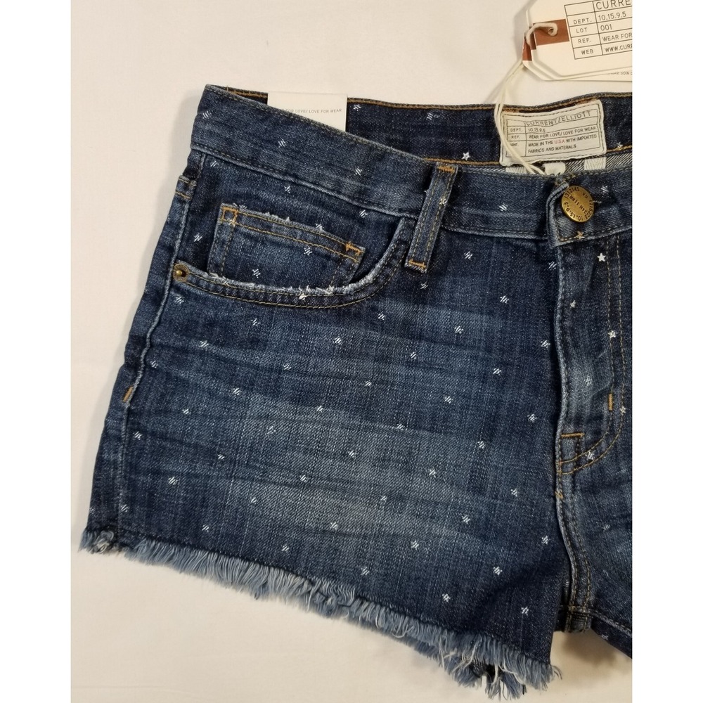 Current/Elliott The Boyfriend Short In Love White Stars Denim NWT 23 24 25 $198 - Picture 11 of 15